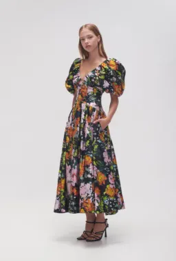 Aje Gabrielle Plunge Midi Dress Floral Size AU 8 for rent on The Volte - image 2