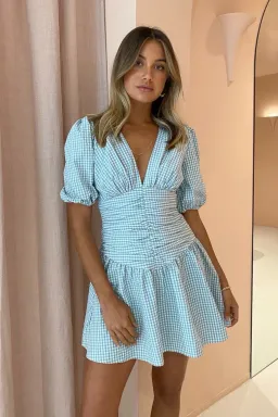 By Nicola Limoncello Mini Dress Blue Size AU 10 for rent on The Volte - image 2