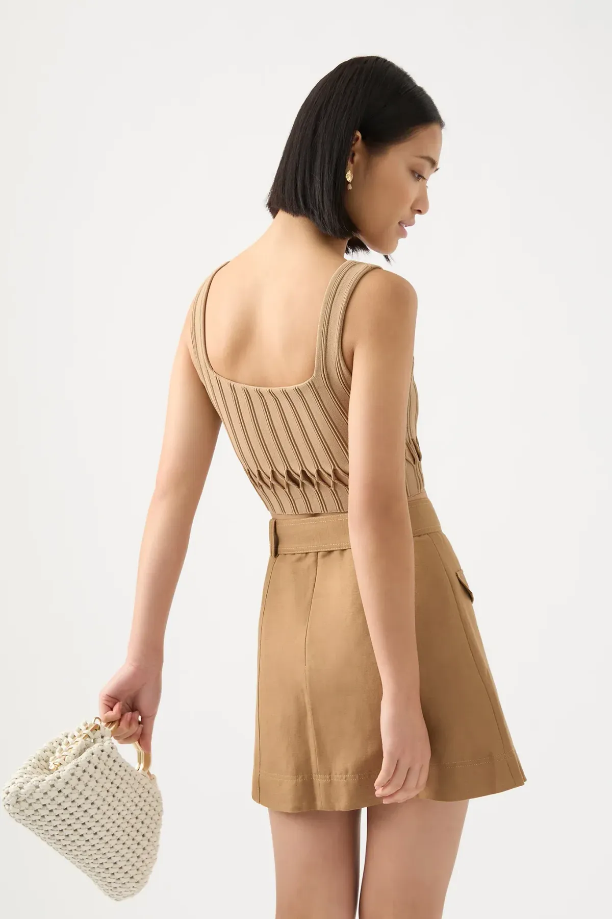 Aje Ney Diamond Cut Out Crop Top Brown Size AU 10 - Image 3