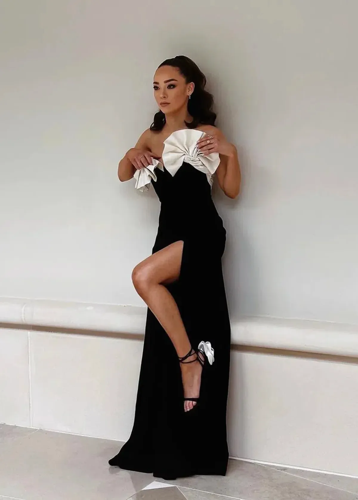 Rachel Gilbert Lavina Floor Length Gown Dress Black Size AU 6 for rent on The Volte - main image