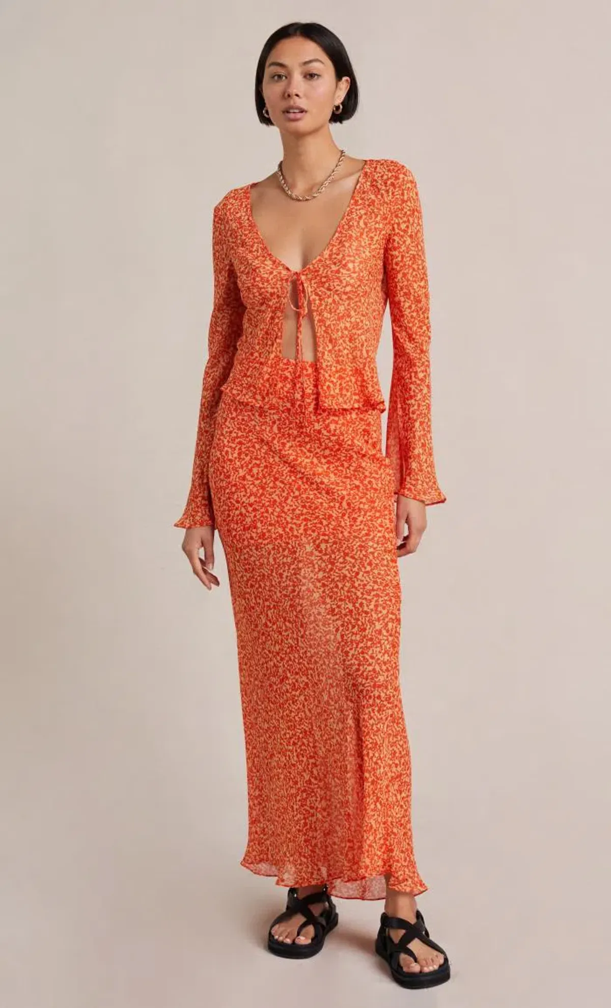 Bec & Bridge Cheri Long Sleeve Top in Orange Size 16 - Image 1