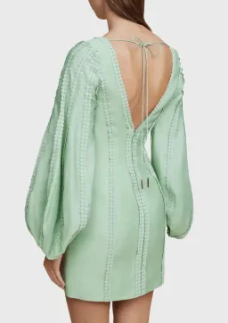 Acler Duxbury Long Sleeve Mini Dress Green Size 14 for rent on The Volte - image 4