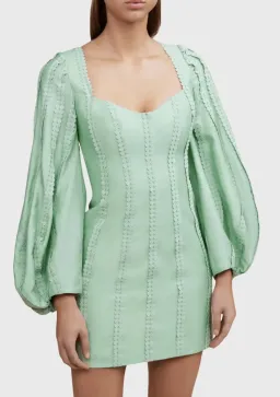 Acler Duxbury Long Sleeve Mini Dress Green Size 14 for rent on The Volte - image 2