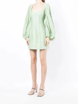 Acler Duxbury Long Sleeve Mini Dress Green Size 14 for rent on The Volte - image 1