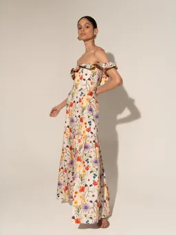 Borgo de Nor Farrah Off Shoulder Cotton Dress Floral Size 12 for rent on The Volte - image 4