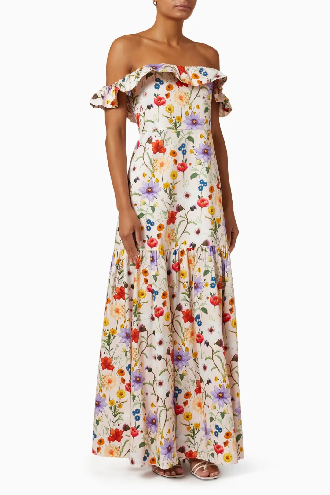 Borgo de Nor Farrah Off Shoulder Cotton Dress Floral Size 12 for rent on The Volte - main image