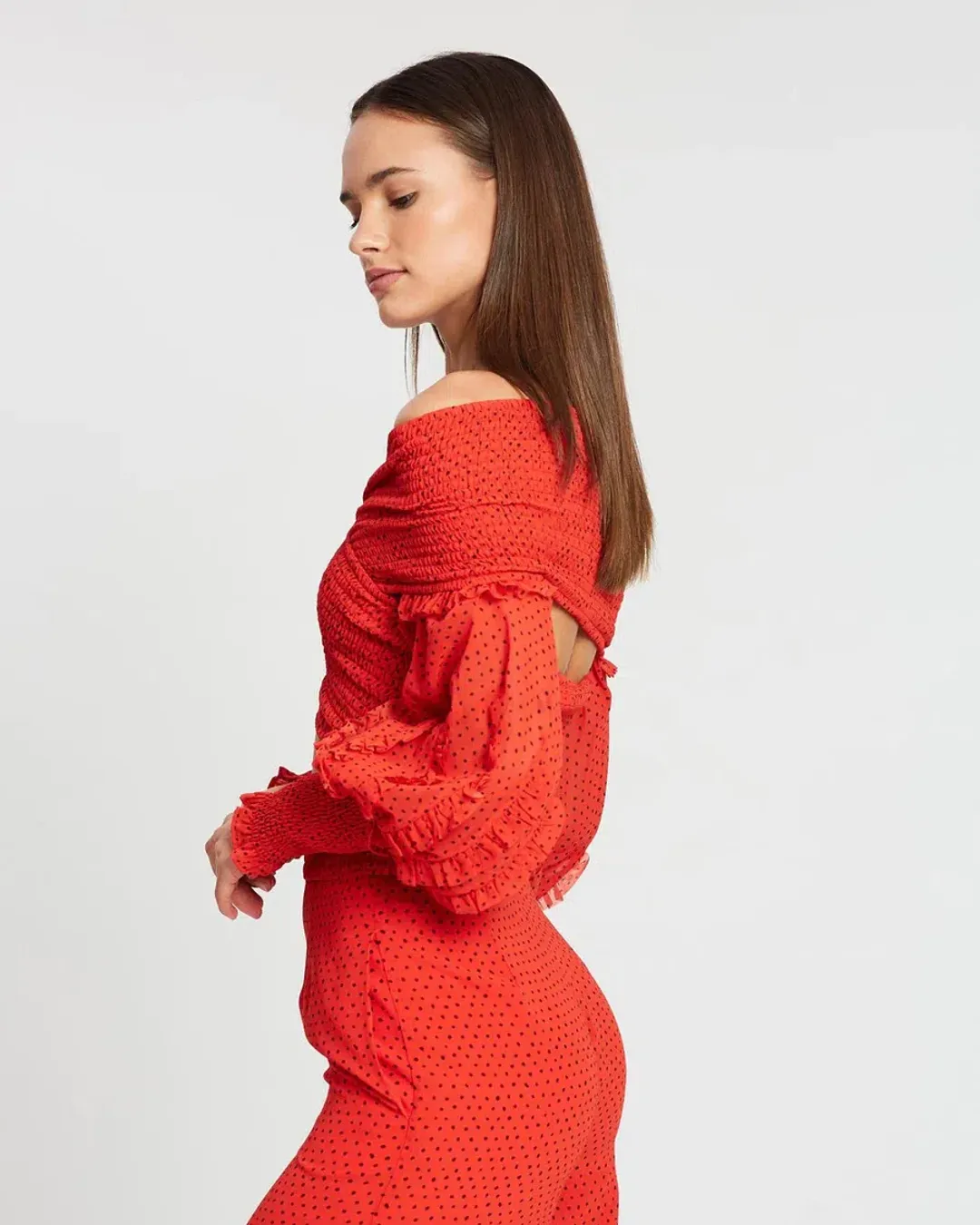 Rachel Gilbert Cordelia Top and Pants Set Red Size AU 12 for rent on The Volte - main image