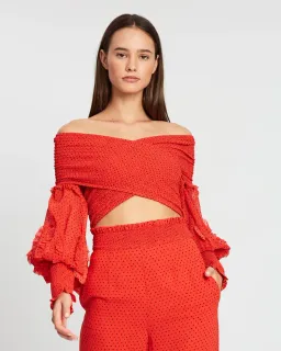 Rachel Gilbert Cordelia Top and Pants Set Red Size AU 12 for rent on The Volte - image 2