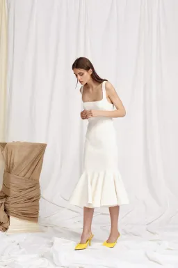 Acler Mawson Midi Dress White Size 12 for rent on The Volte - image 2
