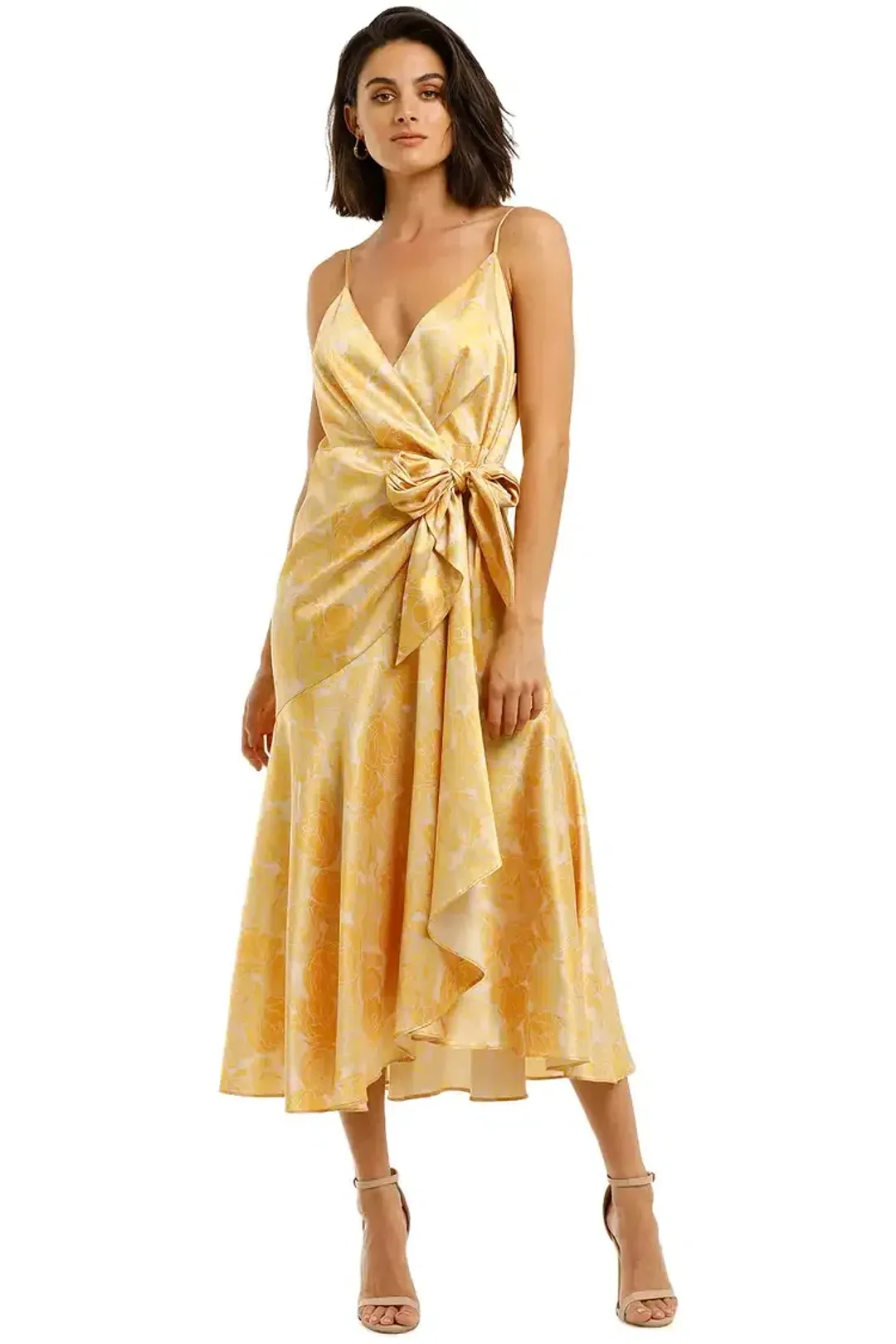 Acler Dana Wrap Midi Dress Floral Size 12 for rent on The Volte - main image