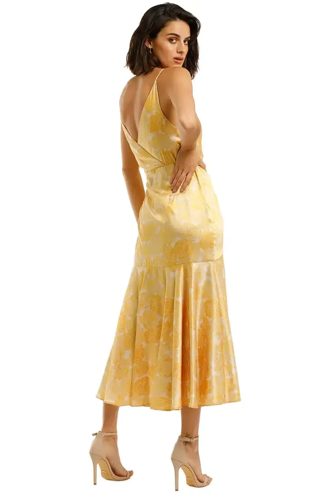 Acler Dana Wrap Midi Dress Floral Size 12 for rent on The Volte - main image