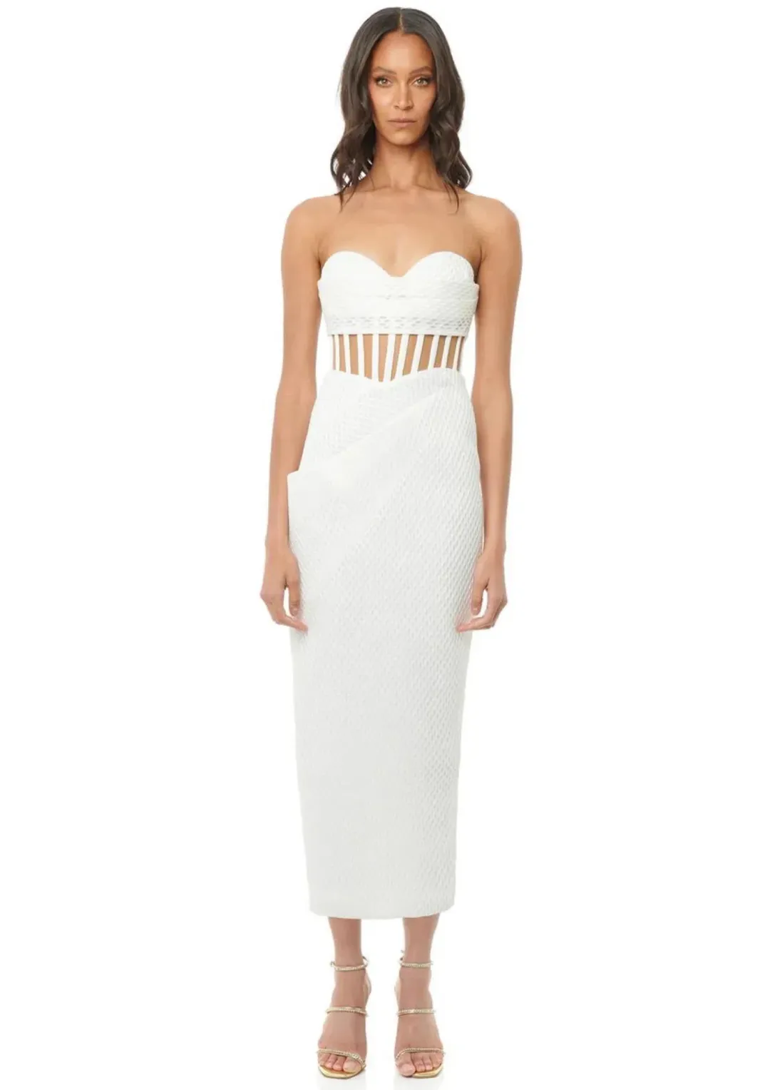 Eliya the Label Zariah Midi Dress White Size S / AU 8 for rent on The Volte - main image