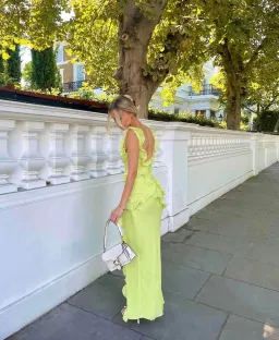 House of CB Pixie Ruffle Maxi Dress Lime Size S / AU 8 for rent on The Volte - image 3