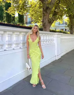 House of CB Pixie Ruffle Maxi Dress Lime Size S / AU 8-10 for rent on The Volte - image 1