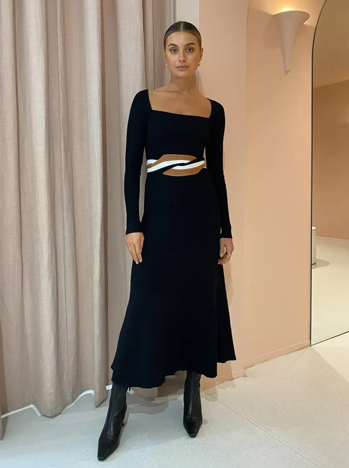 Sovere Studios Inertia Knit Midi Dress Black Size 10 - Image 1