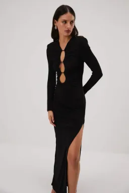 Misha Edita Slinky Jersey Gown Black Size 8 for rent on The Volte - image 2