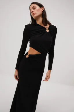 Misha Akarai Slinky Jersey Gown Black Size 8 for rent on The Volte - image 3