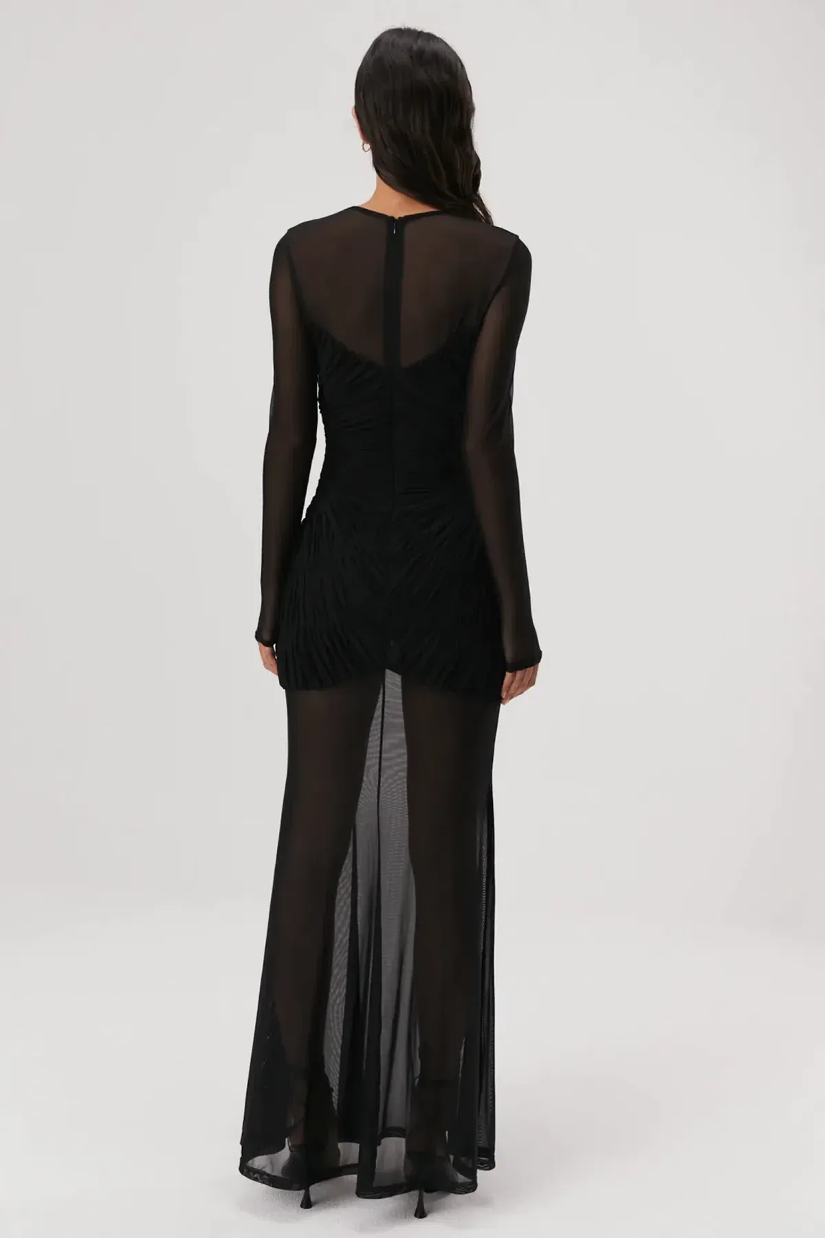 Misha Talitha Fine Mesh Maxi Dress Black Size 8 - Image 2