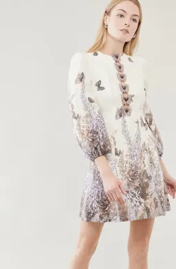 Zimmermann Luminous Butterfly Mini Dress Wild Botanica Size 0/8 for rent on The Volte - image 1