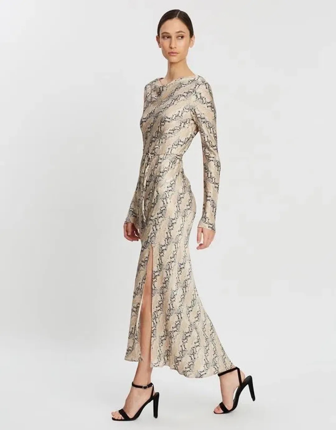 Bec & Bridge Long Sleeve Midi Dress Python Size 8 for rent on The Volte - main image