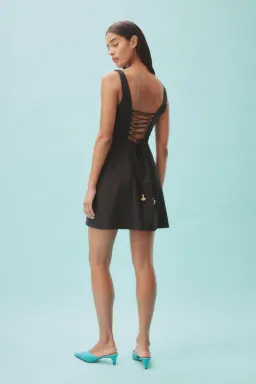 Alemais Rowena Beaded Mini Dress Black Size 10 for rent on The Volte - image 2