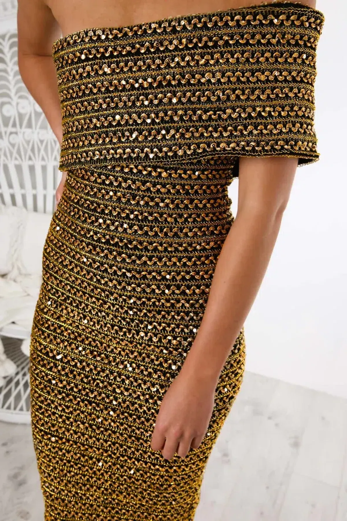 Eliya The Label Isobelle Dress Gold Size 6 - Image 5