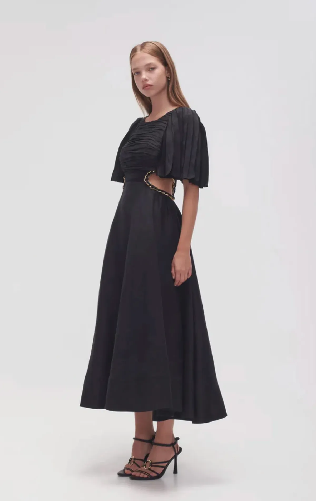 Aje Monica Chainlink Midi Dress Black Size AU 10 - Image 2
