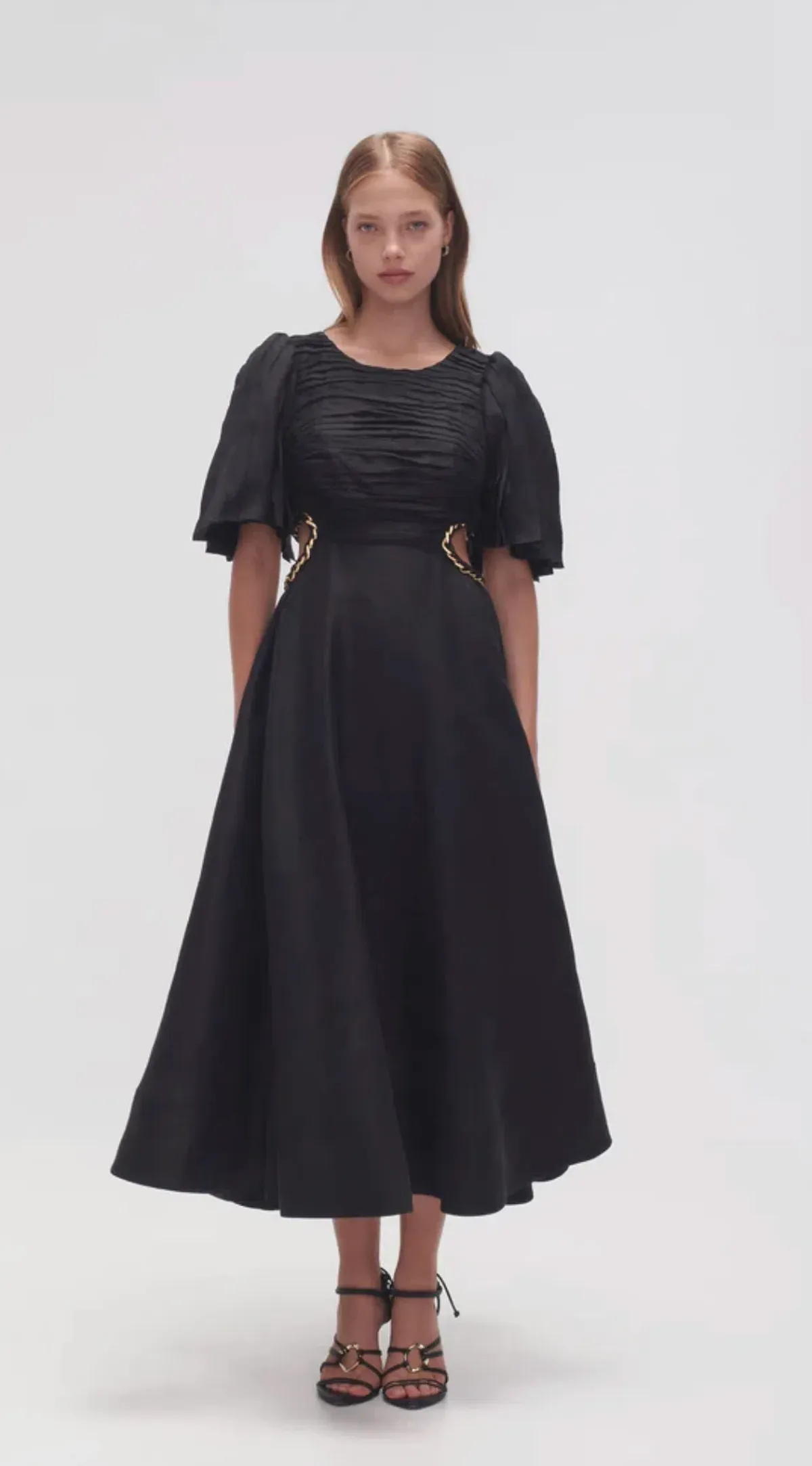 Aje Monica Chainlink Midi Dress Black Size AU 10 for rent on The Volte - main image