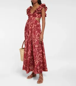 Zimmermann Tiggy Cutout Ruffled Silk Midi Dress Paisley-Print Size 1 / AU 10 for rent on The Volte - image 8