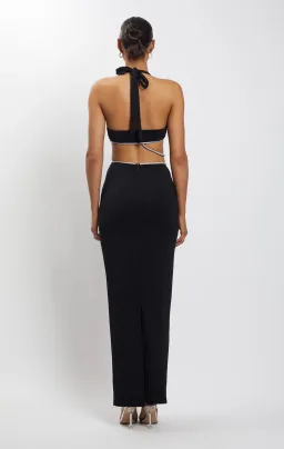 Meshki Nicha Diamanté Cut Out Maxi Dress Black Size M / AU 10 for rent on The Volte - image 2