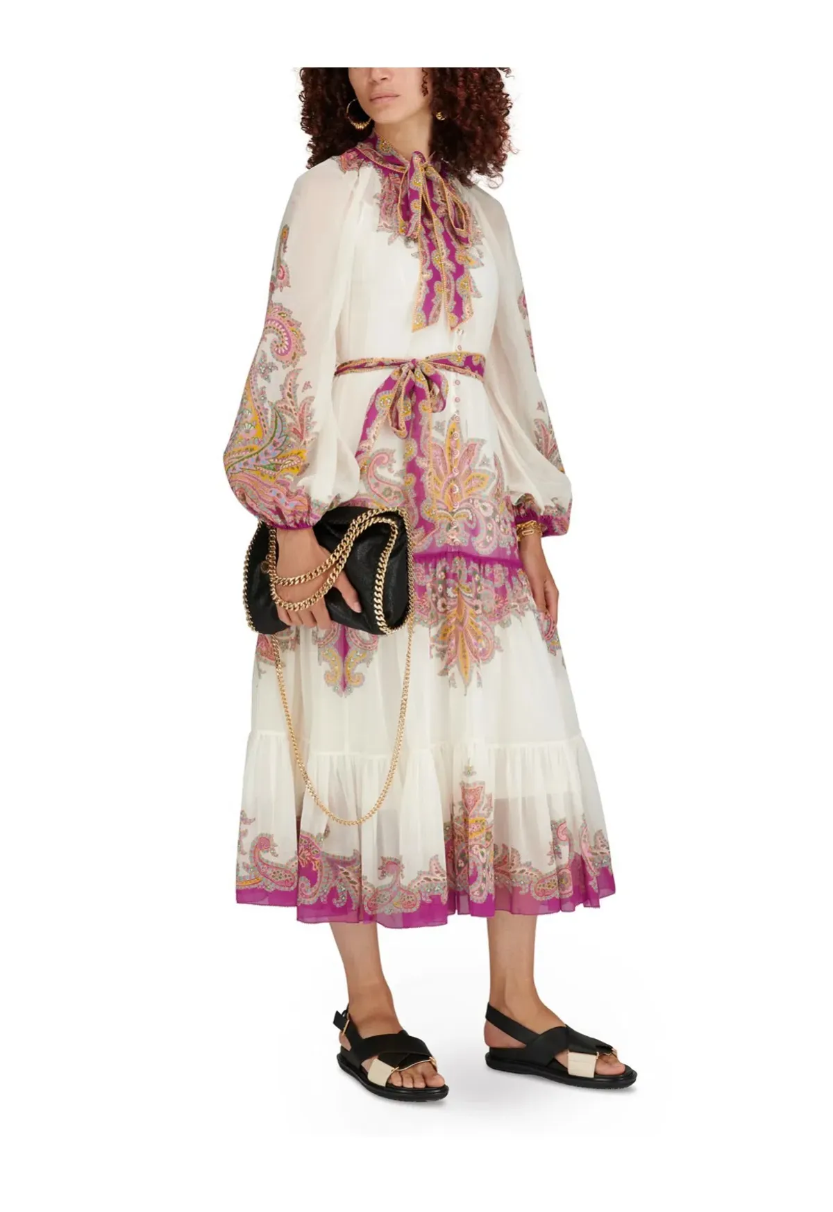 Zimmermann Teddy Tiered Midi Dress Multi Size 0P / AU 6 - Image 1
