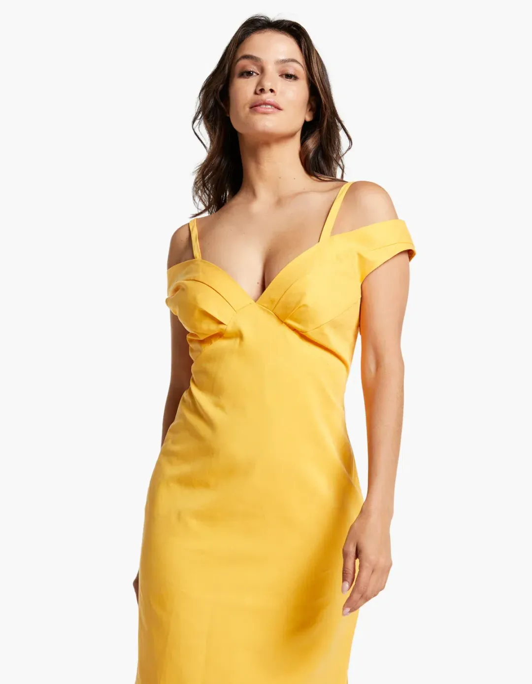 Viktoria & Woods Whirlpool Midi Dress in Mango Orange Yellow Size 14 for rent on The Volte - main image