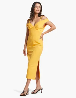 Viktoria & Woods Whirlpool Midi Dress in Mango Orange Yellow Size 14 for rent on The Volte - image 1