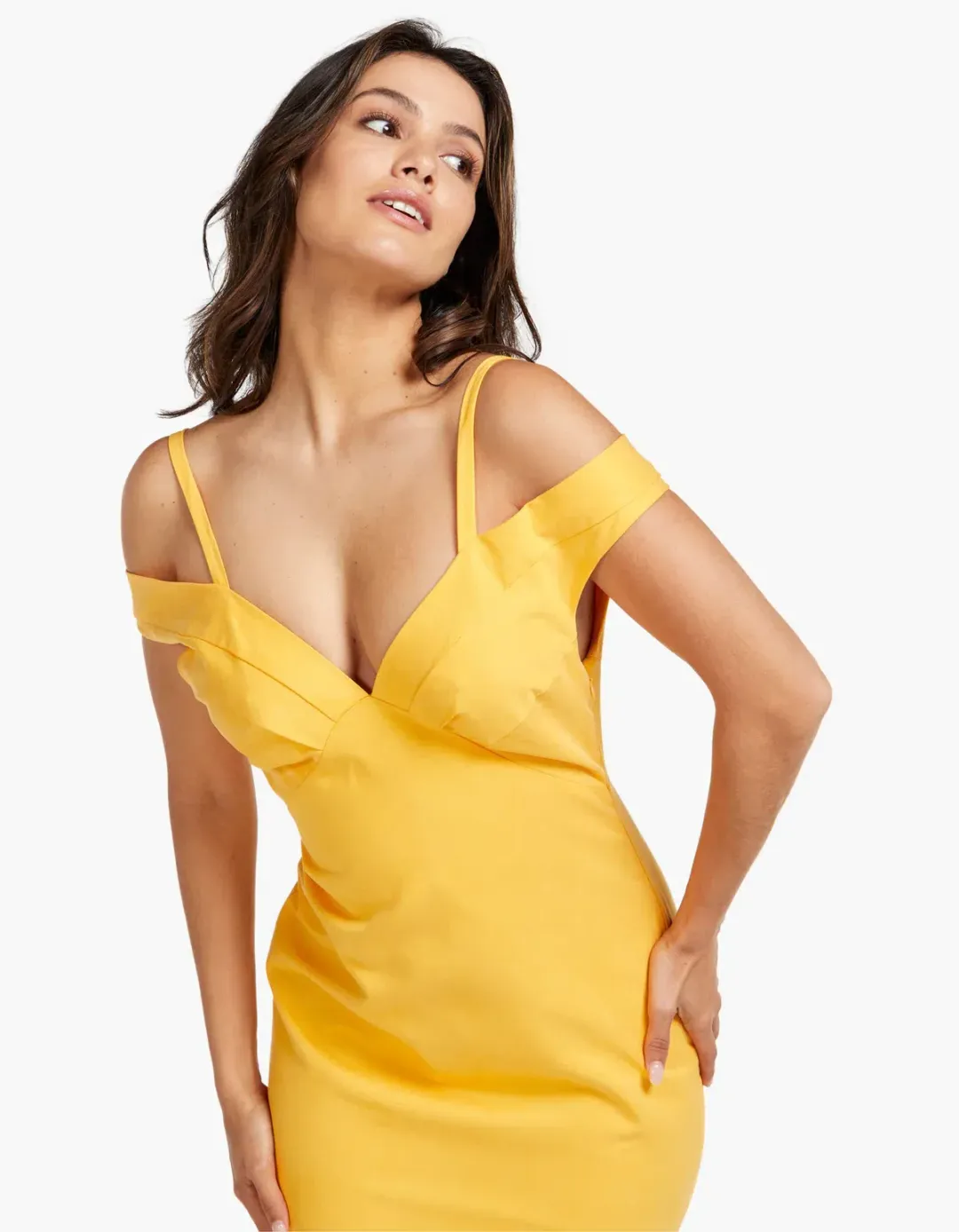 Viktoria & Woods Whirlpool Midi Dress in Mango Orange Yellow Size 14 for rent on The Volte - main image