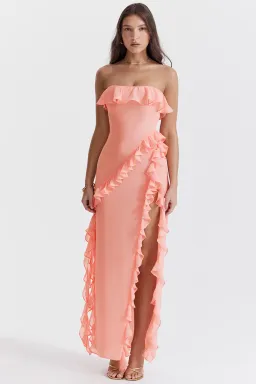 House of CB Sarina Gown Apricot Size S/Au 8 for rent on The Volte - image 1