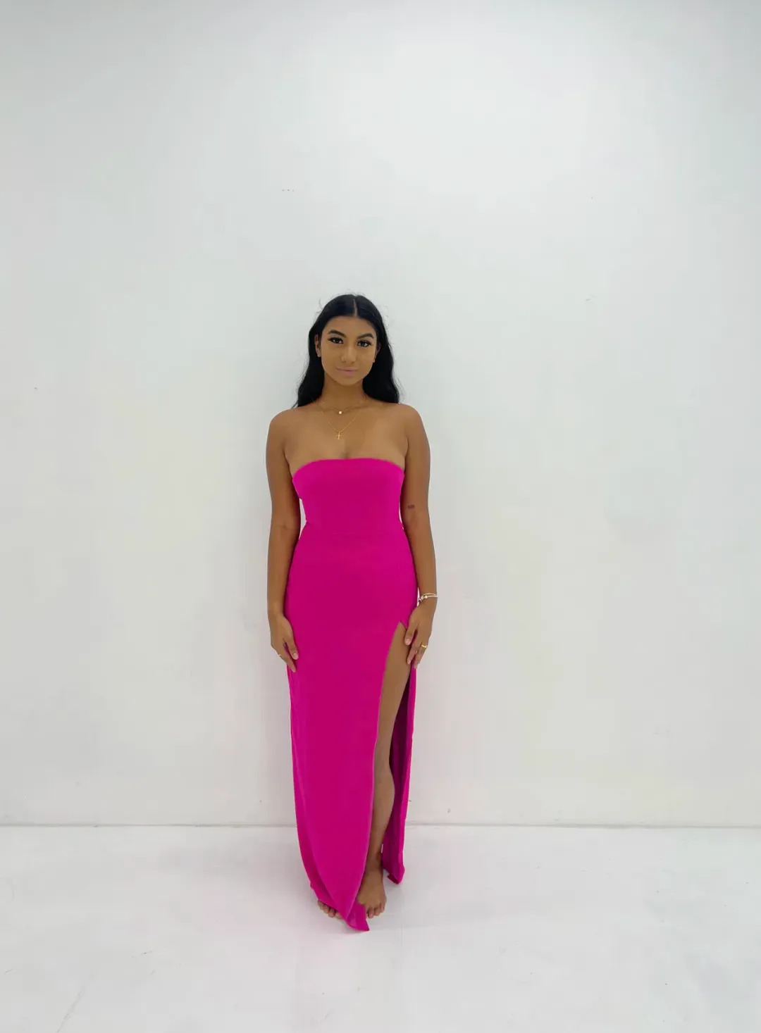 Meshki Rachel Midi Dress Pink Size S/Au 8 for rent on The Volte - main image