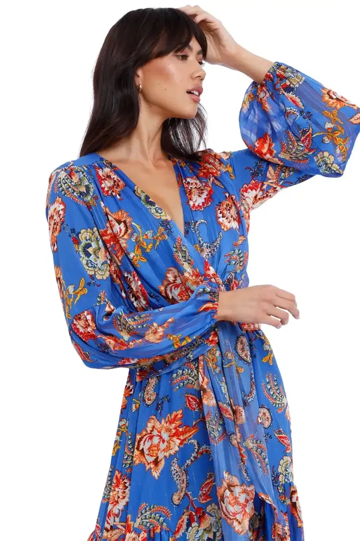 Elliatt Balance Dress Blue Multi Print Size 14 - Image 4