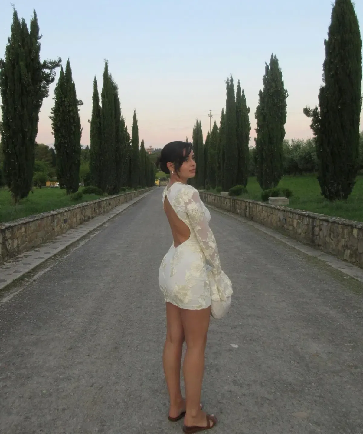 Rotate 3D Floral Appliqué Dress Ivory White Size 6 - Image 1