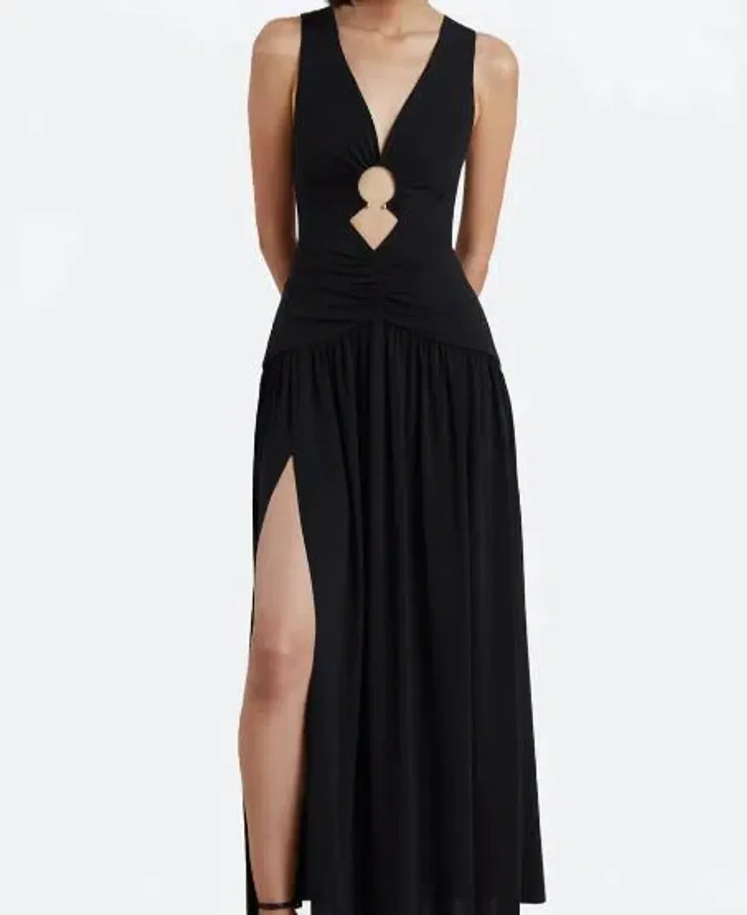 Bec & Bridge Lindsey V Maxi Dress Black Size 6 for rent on The Volte - main image