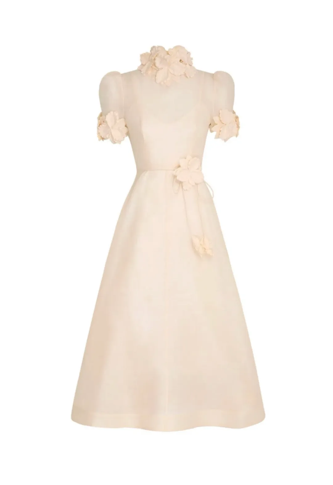 Zimmermann Luminosity Liftoff Midi Dress in Cream Size 2 /Au 12 for rent on The Volte - main image
