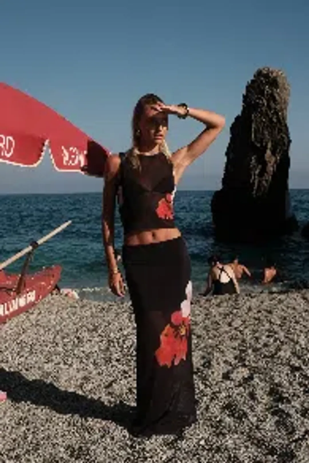 With Harper Lu Mesh Tank and Skirt Floral Set Black Floral Size M/ Au 10 for rent on The Volte - main image