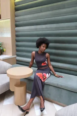 With Harper Lu Mesh Tank and Skirt Floral Set Black Floral Size M/ Au 10 for rent on The Volte - image 2