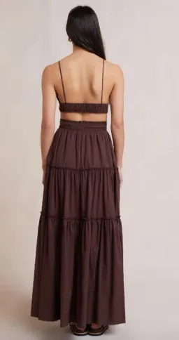 Bec & Bridge Carla V Maxi Dress Brown Size AU 6 for rent on The Volte - image 2