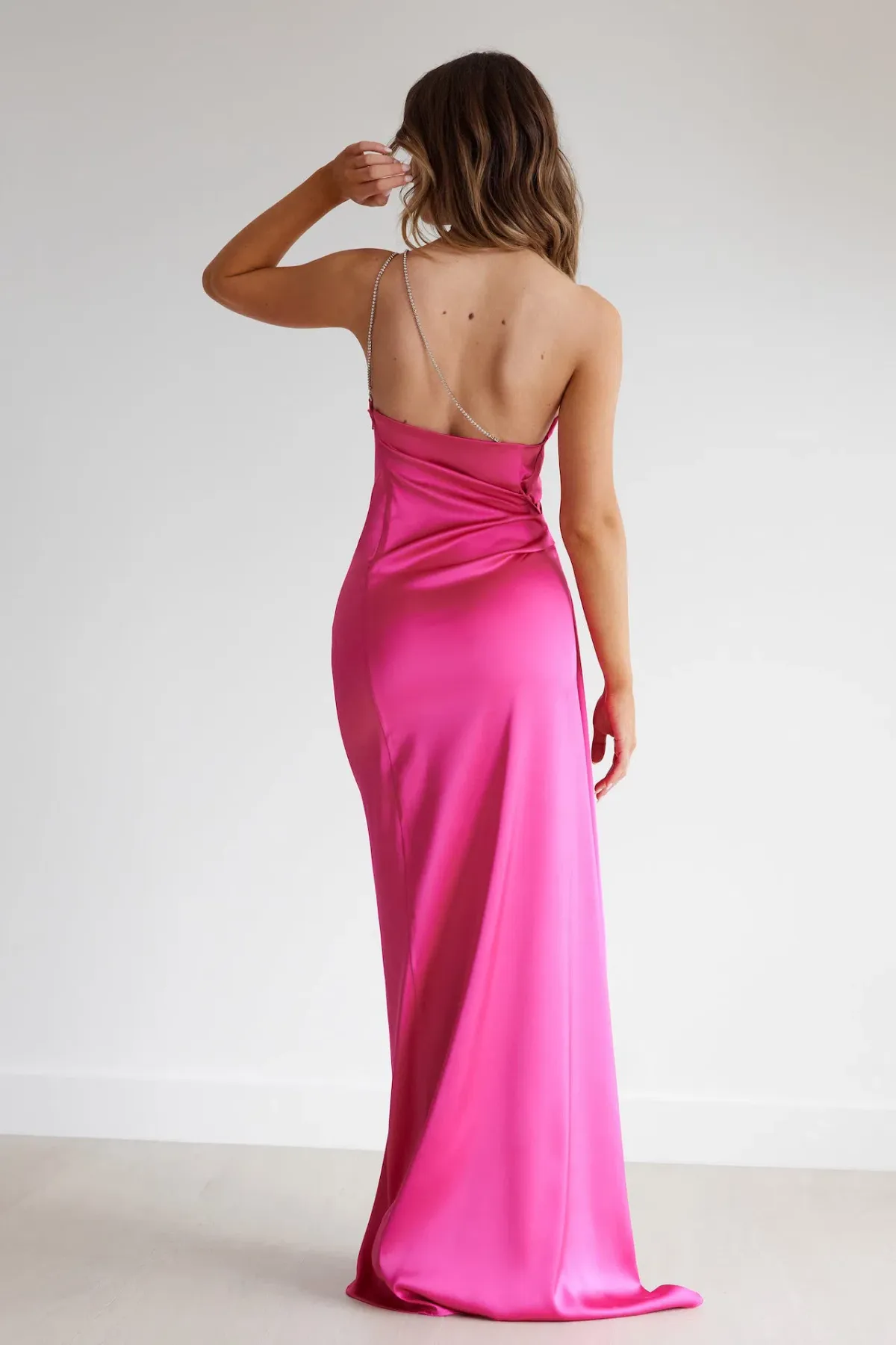 Lexi Samira Dress in Pink Diamante Strap Size 8 - Image 4