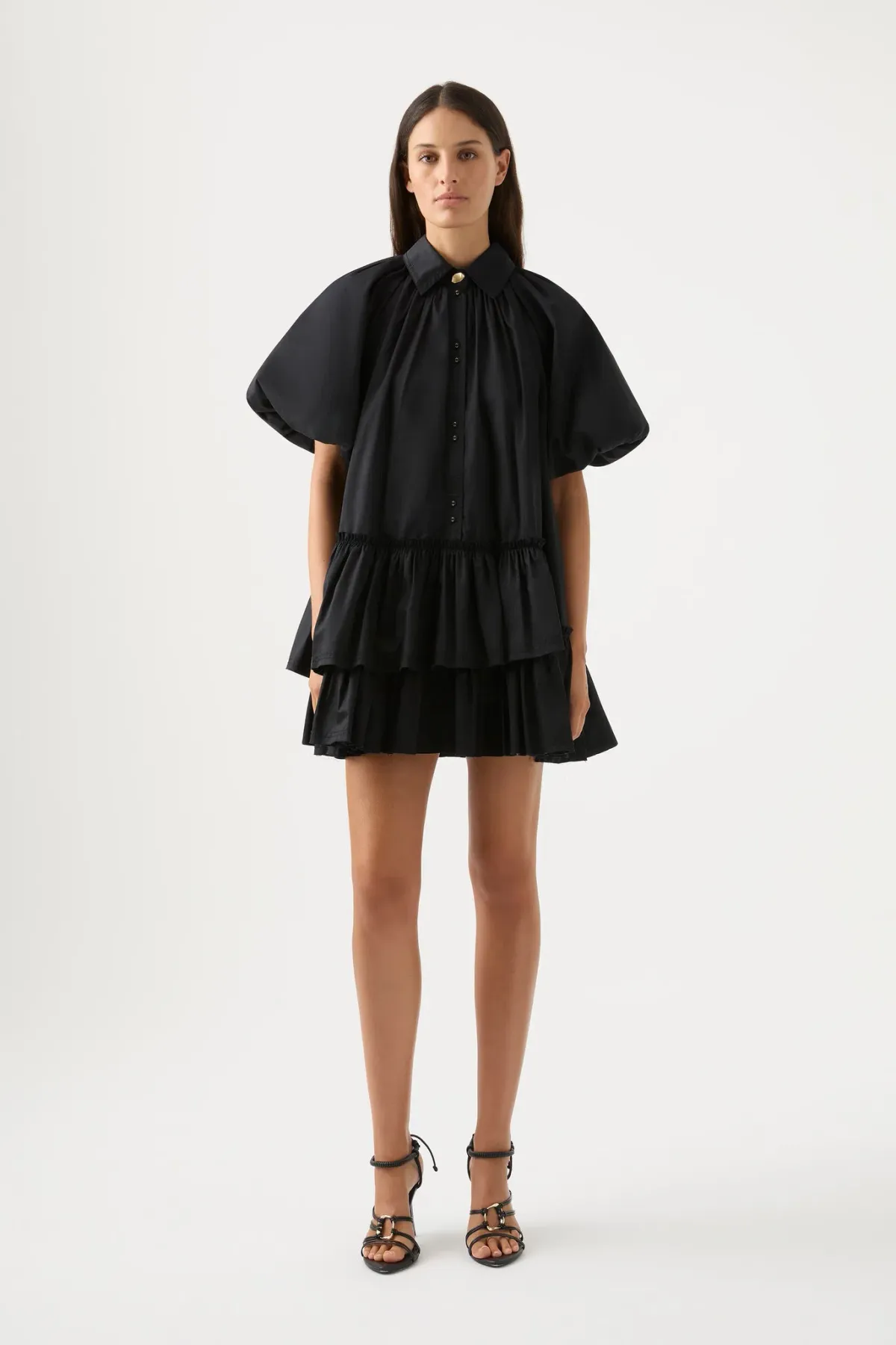 Aje Ambience Smock Mini Dress Black Size 4 - Image 1