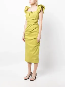 Rachel Gilbert Kalina Midi Dress Green Size 3 / AU 12 for rent on The Volte - image 1