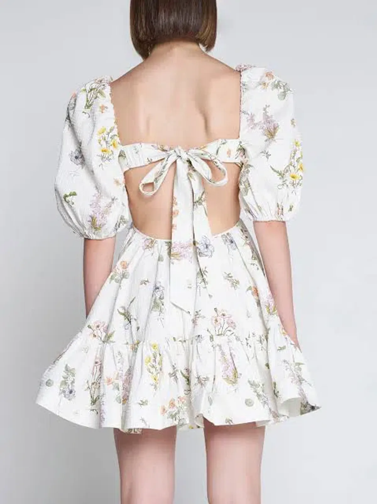 Zimmermann Jeannie Puff Sleeve Mini Dress Floral Size 3/AU 14 - Image 3