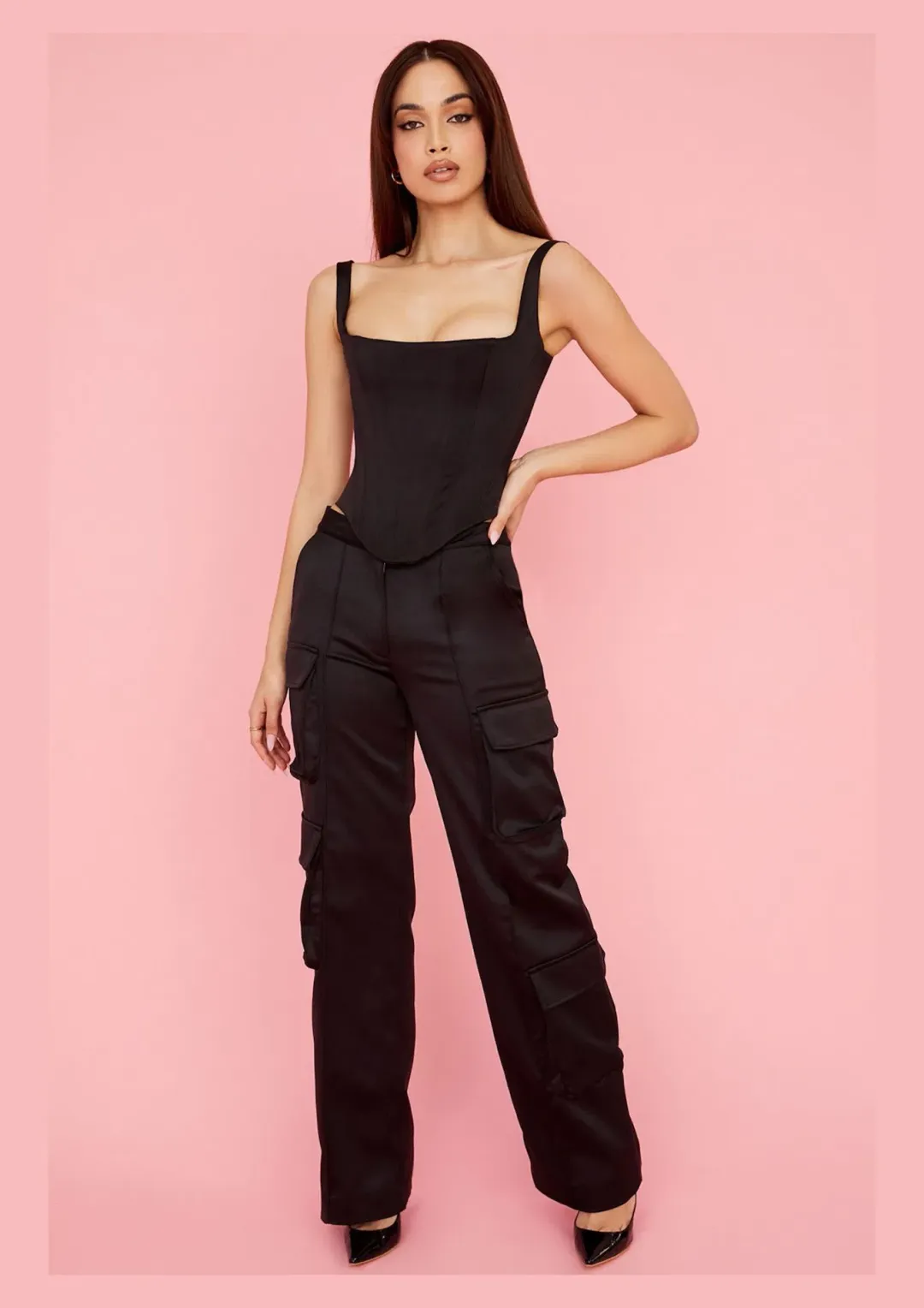 House of CB Rafa Corset & Daria Pants Set Black Size XS / AU 6 for rent on The Volte - main image