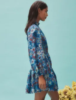 Alemais Isabella Mini Dress Blue/Floral Size 16 for rent on The Volte - image 3