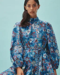 Alemais Isabella Mini Dress Blue/Floral Size 16 for rent on The Volte - image 6